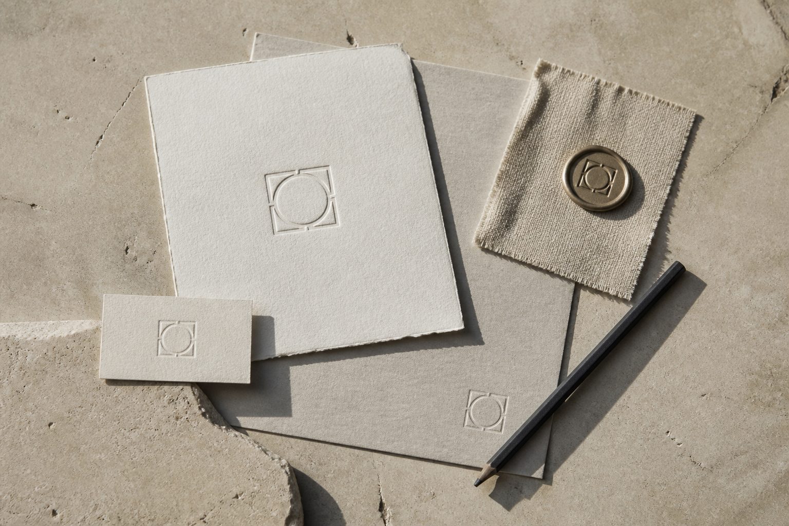 Aurelia brand stationery and wax seal still life
